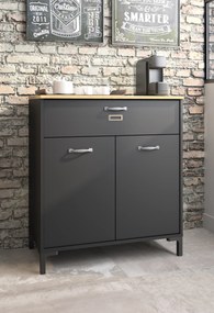 Insi Manchester ντουλάπι αποθήκευσης - κονσόλα 81x41x90εκ. Helvezia Oak / Black  0151.GM14