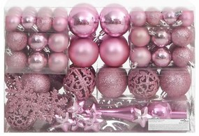 vidaXL Σετ Μπάλες Χριστουγεννιάτικες 111 τεμ. Ροζ από Πολυστυρένιο