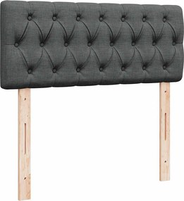 vidaXL Κρεβάτι Boxspring με Στρώμα Σκούρο Γκρι 120x200 εκ. Υφασμάτινο