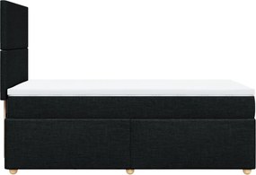 vidaXL Κρεβάτι Boxspring με Στρώμα Μαύρο 90x190 εκ.Υφασμάτινο