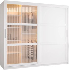 Ντουλάπα Flutes III 200 Συρόμενη-Λευκό