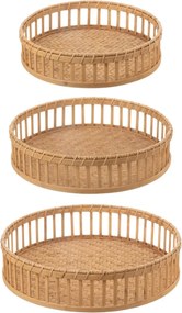 ΔΊΣΚΟΙ DECO J-LINE BAMBOO TRAY 46 CM SET OF 3