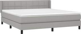 vidaXL Κρεβάτι Boxspring με Στρώμα Αν. Πράσινο 160x200εκ Υφασμάτινο