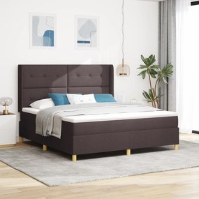 vidaXL Κρεβάτι με Στρώμα και Σπαστή Βάση Καφέ 180x200 εκ Υφάσμα