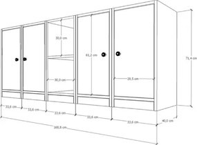 Stewehome Κονσόλα με ράφι και ντουλάπι Λευκό 129x160x160 cm