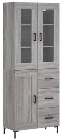 vidaXL Ντουλάπι Γκρι Sonoma 69,5 x 34 x 180 εκ. Επεξεργασμένο Ξύλο