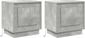 vidaXL Κομοδίνο 2 pcs Σκυρόδεμα Γκρι 44 x 34,5 x 45 εκ