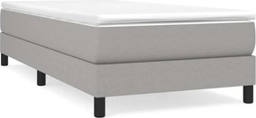 vidaXL Κρεβάτι Boxspring με Στρώμα Ανοιχτό Γκρι 100x200 εκ. Υφασμάτινο