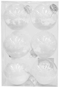 Σετ 6 τεμ. Χριστουγεννιάτικες Μπάλες Διάφανες με Χιόνι 8cm 236232