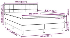 Κρεβάτι Boxspring με Στρώμα Σκούρο Πράσινο 140x210εκ. Βελούδινο - Πράσινο