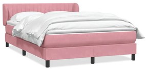 vidaXL Κρεβάτι Boxspring με Στρώμα Ροζ 160x210 εκ. Βελούδινο