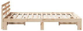 vidaXL Σκελετός Κρεβατιού Κρεμ 140 x 190 cm Μασίφ ξύλο πεύκου