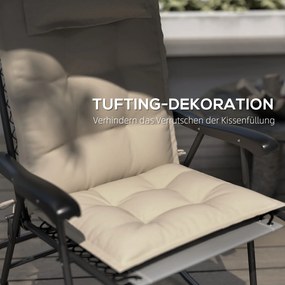 Outsunny Σετ 2 Μαξιλάρια για Ξαπλώστρα Ανθεκτικό στο Νερό Μαξιλάρι για Ξαπλώστρα Κήπου 50x116x5 cm, Μπεζ