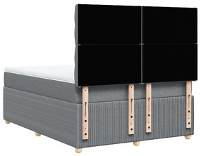 ΚΡΕΒΑΤΙ BOXSPRING ΜΕ ΣΤΡΩΜΑ ΑΝΟΙΧΤΟ ΓΚΡΙ 140X190 ΕΚ. ΥΦΑΣΜΑΤΙΝΟ 3294358