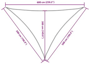 Πανί Σκίασης Τρίγωνο Κρεμ 5 x 5 x 6 μ. από Ύφασμα Oxford - Κρεμ