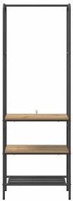 vidaXL Ράφι ρούχων με ράφια με ράφι artisan δρυς 60 x 30 x 171 εκ