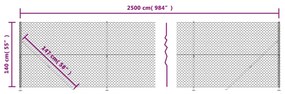 vidaXL Συρματόπλεγμα Περίφραξης Πράσινο 1,4 x 25 μ. με Βάσεις Φλάντζα