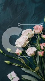 Intra Συλλεκτικό Ξύλινο Παζλ Plywood 4mm - Μπουκέτο με ροζ και λευκά τριαντάφυλλα με κουτί δώρου Σε Ξύλινο Κουτί - Διαστάσεις Puzzle: 10x10 cm – 25 κομμάτια