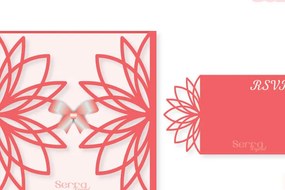 Σετ των 2 Intra απο ξύλο plywood 3mm-4mm πάχος - Φλοράλ κομμένο  προσκλητηρίου Δίασταση 10x15 cm INTRAFABR-4110376