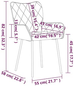 Καρέκλες Τραπεζαρίας 2 τεμ Σκ. Γκρι Υφασμάτινες - Γκρι