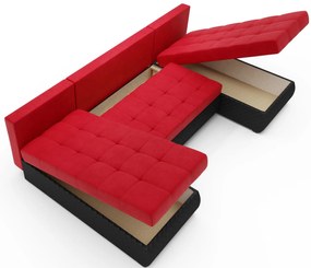 Γωνιακός καναπές Malaga-Kokkino-Mauro