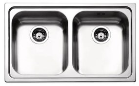 Apell Venezia 8380 Ανοξείδωτος Λείος Ένθετος Νεροχύτης Με 2 Γούρνες 79x50 cm