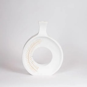 Βάζο Ξύλινο Λευκό-Natural 25x6x32εκ. ESTHETI 819-00683