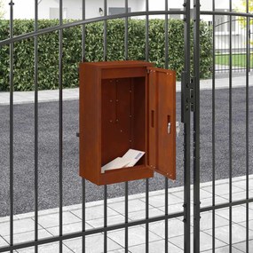 VidaXL γραμματοκιβώτιο με αποθήκευση Σκ rusty 30 x 20 x 55 εκ.