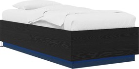 vidaXL Κρεβάτι με φωτισμό LED Μαύρη Δρυς 80 x 200 cm