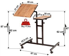 ΓΡΑΦΕΙΟ ΡΥΘΜΙΖΟΜΕΝΟ ΓΙΑ LAPTOP HM8977.01 67x45,4x62-87 εκ. - Μέταλλο - HM8977.01