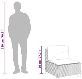 vidaXL Σετ Καναπέ Κήπου 6 τεμ. Μπεζ Συνθετικό Ρατάν με Μαξιλάρια