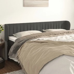 Κεφαλάρι με Πτερύγια Σκούρο Γκρι 163x23x78/88 εκ. Βελούδινο 3117437