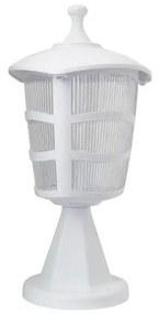 ZARDIN 203-0238 Vintage Επιδαπέδιο Φωτιστικό Φαναράκι Μονόφωτο 1 x E27 IP44 Λευκό Πλαστικό Σώμα-Μ17 x Π17 x Υ34cm Globostar 203-0238 Λευκό