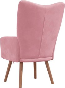 vidaXL Πολυθρόνα Relax Ροζ Βελούδινη