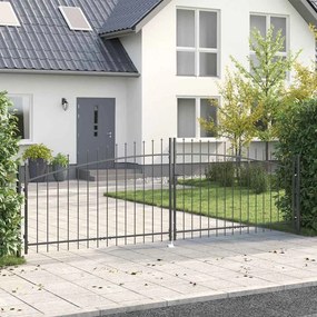 vidaXL Διπλή Πύλη WOERDEN 400 x 199.5 εκ. Ατσάλι Γκρι Κλειδώσιμο