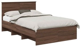 vidaXL Σκελετός Κρεβατιού Καφέ δρυς 120 x 123 εκ. Επεξεργασμένο ξύλο