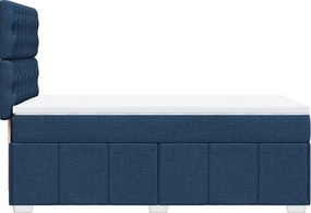 vidaXL Κρεβάτι Boxspring με Στρώμα Μπλε 90x200 εκ.Υφασμάτινο