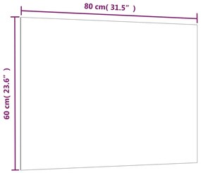 Πίνακας Επιτοίχιος Μαγνητικός Μαύρος 80x60 εκ. από Ψημένο Γυαλί - Μαύρο