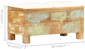 vidaXL Πάγκος Αποθήκευσης 80 x 40 x 40 εκ. από Μασίφ Ανακυκλωμένο Ξύλο