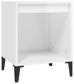 vidaXL Κομοδίνα Γυαλιστερό Λευκό 40x35x50 εκ.