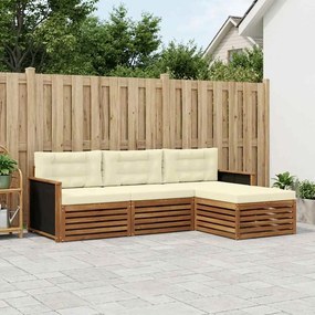 vidaXL Σειρά Καναπέ Εξωτερικού 4 pcs Φυσικό και Κρέμα Πολυεστέρας