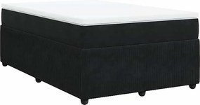 vidaXL Κρεβάτι Boxspring με Στρώμα Μαύρο 120 x 200 εκ. Βελούδινο