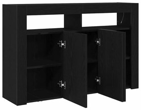 vidaXL Πλαϊνό γραφείο Μαύρη δρυς 116 x 30 x 75 εκ. Επεξεργασμένο ξύλο