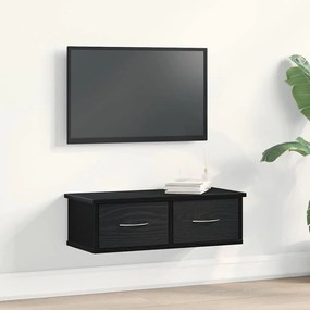 vidaXL Επιτοίχιο Ράφι Συρταριού Μαύρη Δρυς 60x26x18,5εκ Επεξεργασμένο Ξύλο