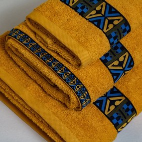 Πετσέτες Μπάνιου (Σετ 3τμχ) White Fabric Perrin Yellow 600gsm