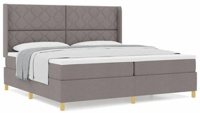 vidaXL Κρεβάτι με ελατήριο με στρώμα Taupe 200 x 200 cm ύφασμα