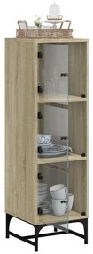 vidaXL Ντουλάπι Sonoma Δρυς 35 x 37 x 120 εκ. με Γυάλινες Πόρτες