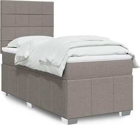 vidaXL Κρεβάτι Boxspring με Στρώμα Taupe 80x200 εκ. Υφασμάτινο