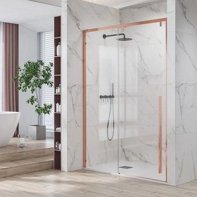 Καμπίνα Ντουζιέρας Από Τοίχο Σε Τοίχο Συρόμενη Santorini 400 SANR400120 8mm Rose Gold-Clear Karag 120 x200 Αλουμίνιο,Γυαλί