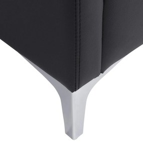 Καναπές Διθέσιος NELLIE με PU Μαύρο 113x71x71Υ εκ. 130x71x71 εκ.